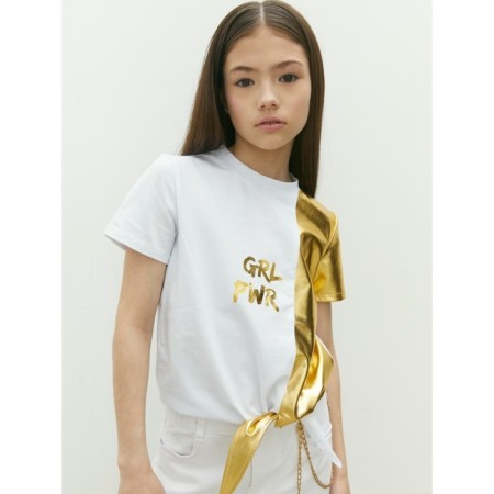 T -shirt Children's Amarobaby Gloss, height 140 cm, white/gold color-6