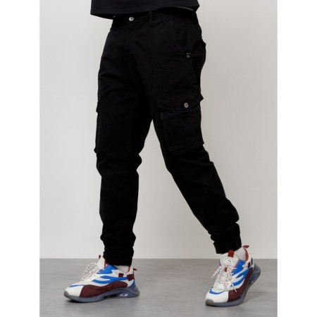 Cargo jeans male, size 44, black color-2