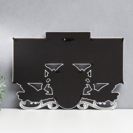 Photo frame plastic in 4 photos 10x15 cm "pigeons" white 29x42.5 cm-2