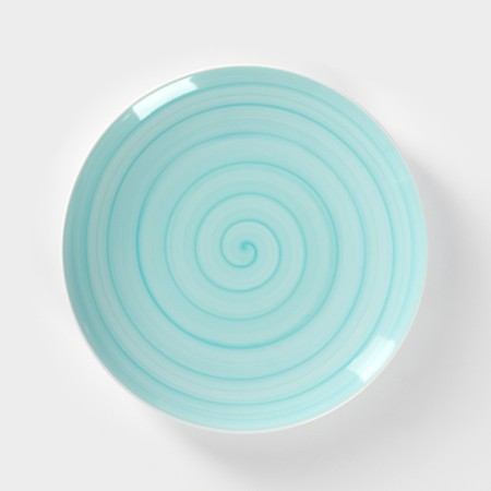 Porcelain plate Infinity, d = 24 cm, turquoise color