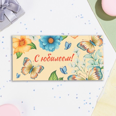Money envelope "Happy Anniversary!" butterfly, 16.5 x 8 cm-1