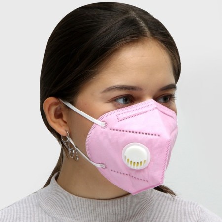 Respiratory mask Safety, 6-layer, with a valve, pink, 5 pcs. in the package-6