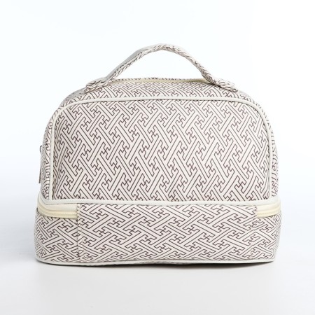 Cosmetic bag, 2 parts on lightning, white color-1