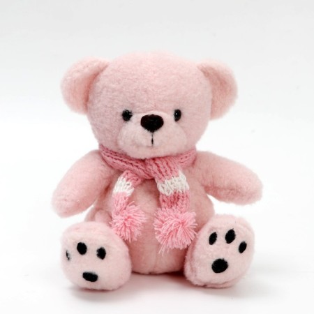 Soft toy "Bear in a scarf", color mix