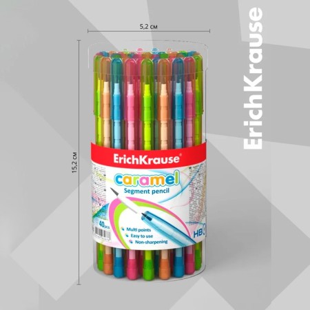 Pencil Segment Erichkrause "Caramel", NV, Grifel D = 1.5 mm, in a tube, mix-3