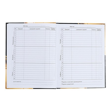 Universal diary for grades 1-11, "golden ball", a solid cover 7BC, glossy lamination, 40 sheets-7