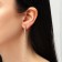 Hanging earrings with the rhinestones “path” minimal, white color in gold, 11 cm