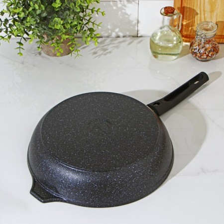 Pan, d = 26 cm, removable handle, anti -stick coating, dark marble color-9