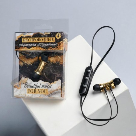 Wireless magnetic headphones with a “marble” microphone, mod. I13, 9 x 13.5 cm