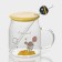 Glass mug with a ceramic lid and tube "Cosmos", 500 ml, color mix