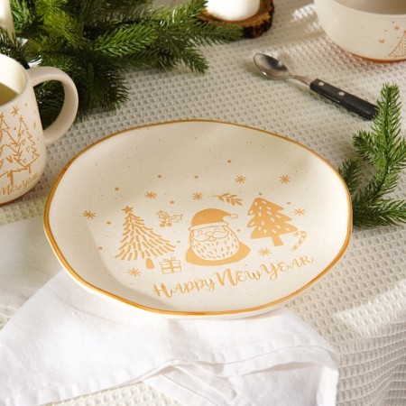 New Year's plate SL Home "Happy New Year", d = 27 cm, ceramics, white color-6