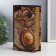 Safe-book wood, leatherette "Old cards and gold compass" 21x13x5 cm