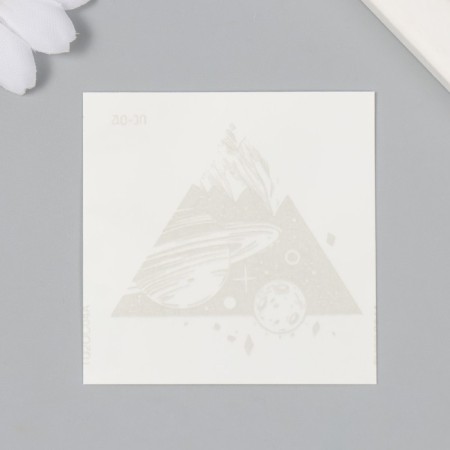 Tattoo on the body is blue waterproof "planets and mountains" 6x6 cm