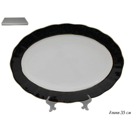 Блюдо овальное Lenardi Black, длина 35 см