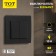 Tot Elegant switch, 10 a, 2 cl., Hidden, black