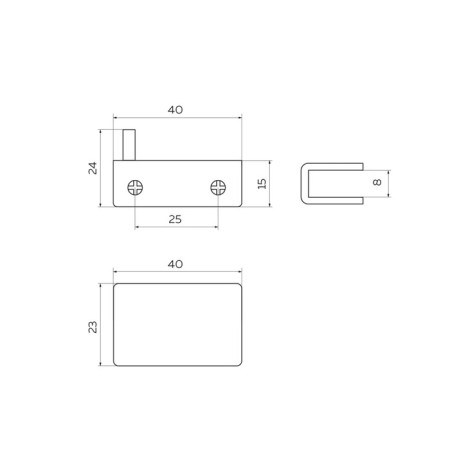 Loop for glass doors, black color-4