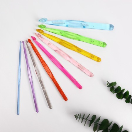 A set of hooks for knitting, d = 3-12 mm, 14 cm, 9 pcs, color colorful-2