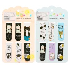 A set of magnetic bookmarks for books 6 pieces of animals 60*19mm mix Calligrata