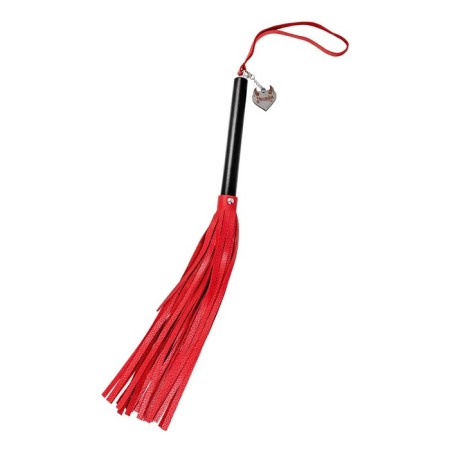 Pecado BDSM label, black handle, red whips, genuine leather-2