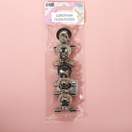 Clips for cuts with a magnet, 3.8 cm, 5 pcs, silver color-6