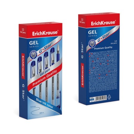 Gel pen Erichkrause G-Star Classic, node 0.5 mm, flu, blue-2