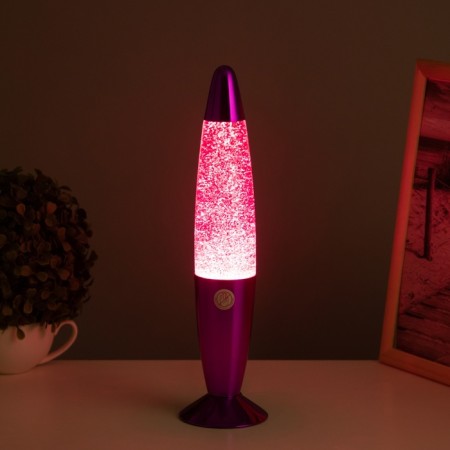 Lava-lamp "Rocket" 1x30W E14-R39 (sparkles) pink 8x8x34cm-2