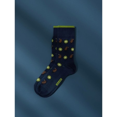 Men's cotton socks diwari happy "kiwi", size 25, dark blue color