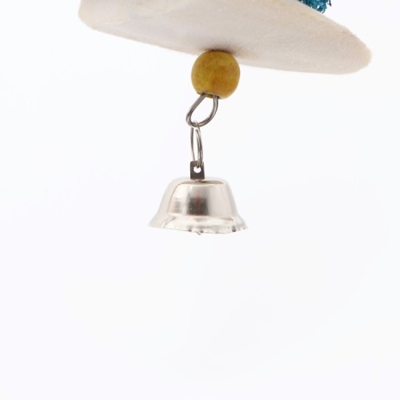 A toy with a karakatitsa carapace, lufoi and bell, 15 x 5 cm, blue-1