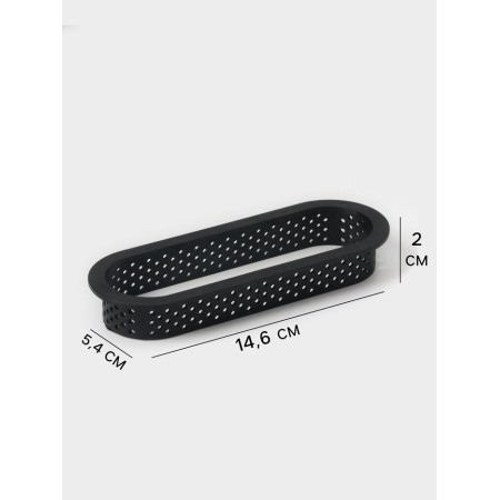 Baking forms perforated shares “oval”, set 6 pcs, plastic, 14.6 × 5.4 × 2 cm, black-1