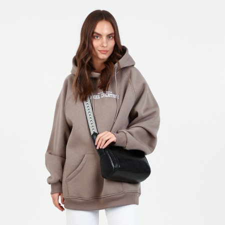 Bag Cross-Bodi with a zipper, black color-1