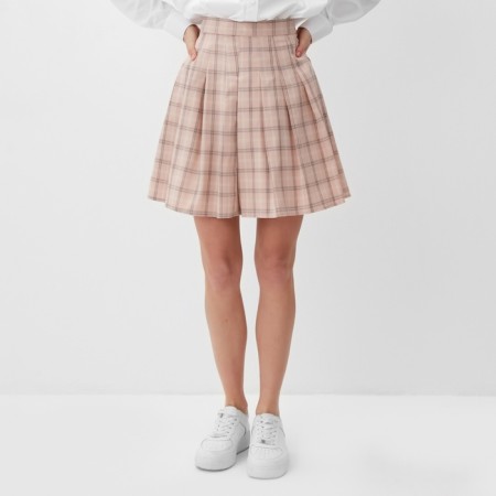 Women's skirt in Minaku fold: casual collection color pink cage, pr 44