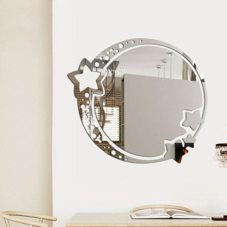 Wall mirror, interior, mirror stickers, decor on the wall, panel 22 x 19 cm