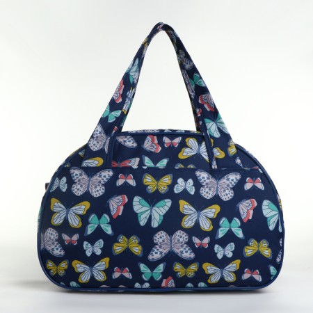 Women's road bag with lightning, external pocket, blue color-1