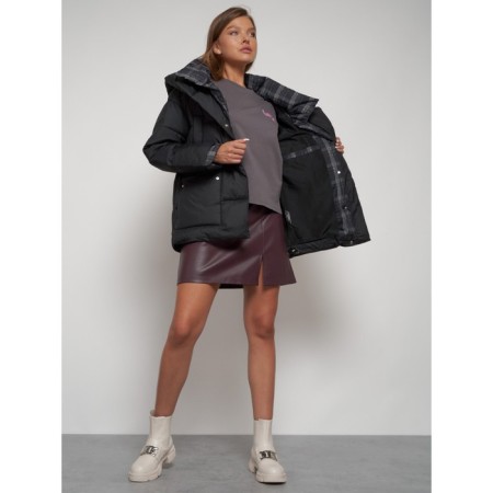 Winter jacket female, size 50, black color-21