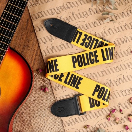 Police guitar belt, 60-117 x 5 cm, yellow