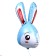 Foil ball 23 "Rabbit head", blue color