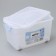 Storage container with a lid Ricco, 35 l, 50 × 31 × 28 cm, on wheels, color transparent