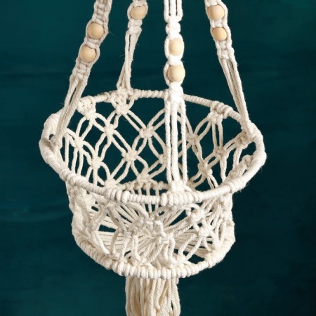 Suspended pot - Macrame "Lina" 15x15x20cm-2