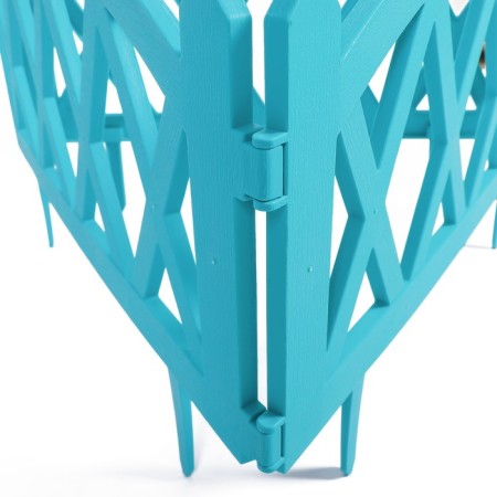 Decorative fence, 35 × 232 cm, 4 sections, plastic, turquoise, Modern, Greengo-9