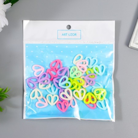A set of beads for creativity plastic "Heart of halves. Pastel colors" 15 g 1.5 cm-2