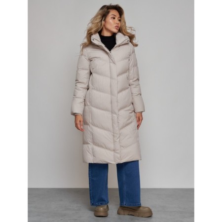 Coat insulated winter feminine, size 42, color light gray-1