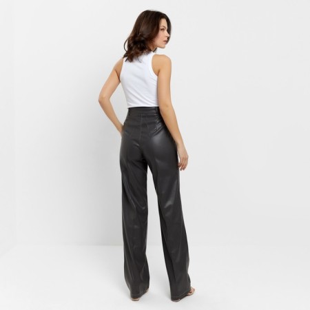 Women's pants (eco -leather) minku: eco leather graphite color, size 44-5