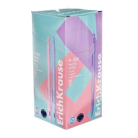 Ballic handle Erichkrause R-301 Pastel Stick, node 0.7 mm, blue ink blue-11