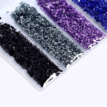 Glass chips for epoxy resin, set of 6 colors, weight 1 color - 5 g-1