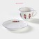 Tea steam porcelain share "Emelya", 2 items: a cup 250 ml, a saucer d = 15 cm, white color