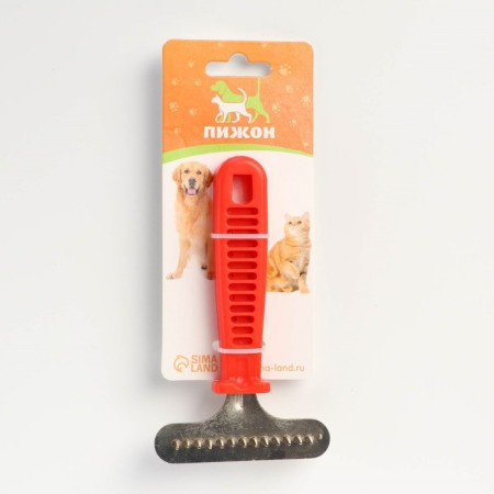 Comb-breeze with cone-shaped teeth, 8 x 15.5 cm, red-4