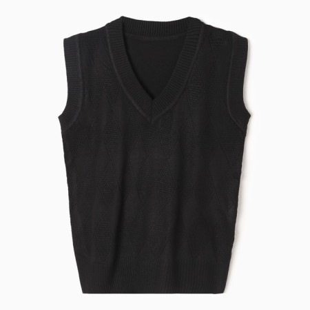 School vest for a boy, black color, height 122-128 cm-5