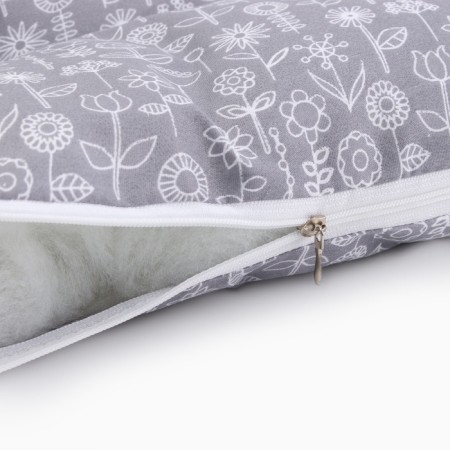 Сидушка на стул Этель "Цветы" цв. grey, 40х40 см, 100% п/э-7