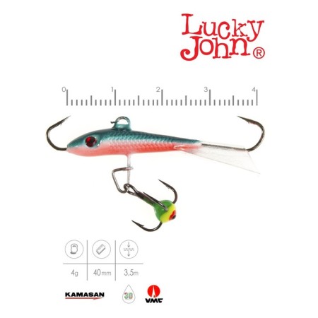 Balancir Lucky John Fin 3 + tee, 4 cm, color 54 blister-1