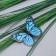 Decor "Weed with butterflies" 64 cm, mix